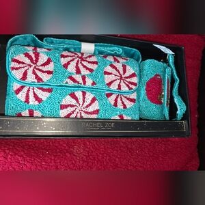 Rachel Zoe Peppermint Beaded Clutch and Coin Purse